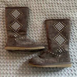 UGG Australia Avondale Espresso Studded Boots - Size 10
